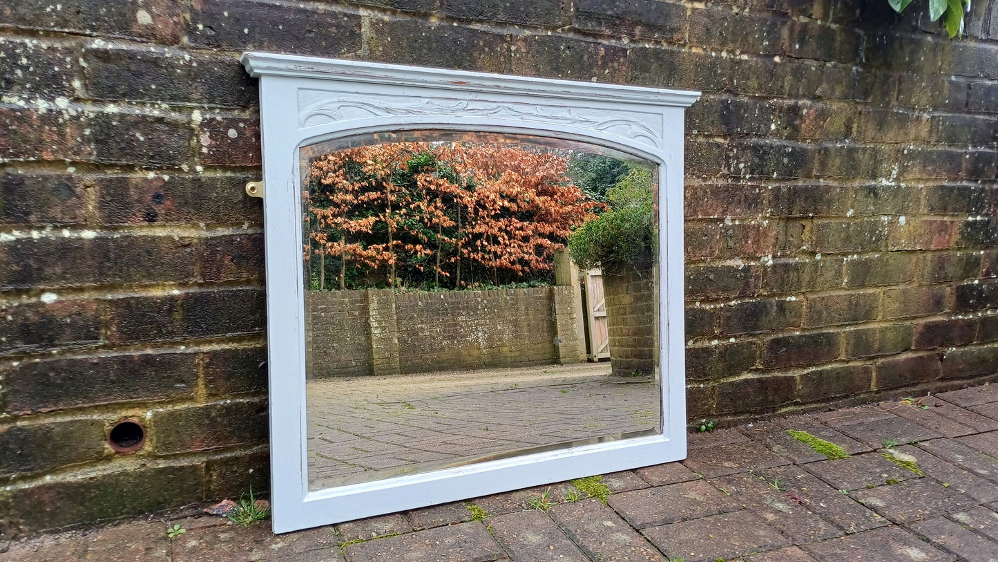 Vintage Painted Art Nouveau Wall Mirror in Farrow and Ball.