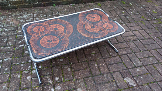 Wow! Zany Superb Vintage Retro 70's Chrome Coffee Table.