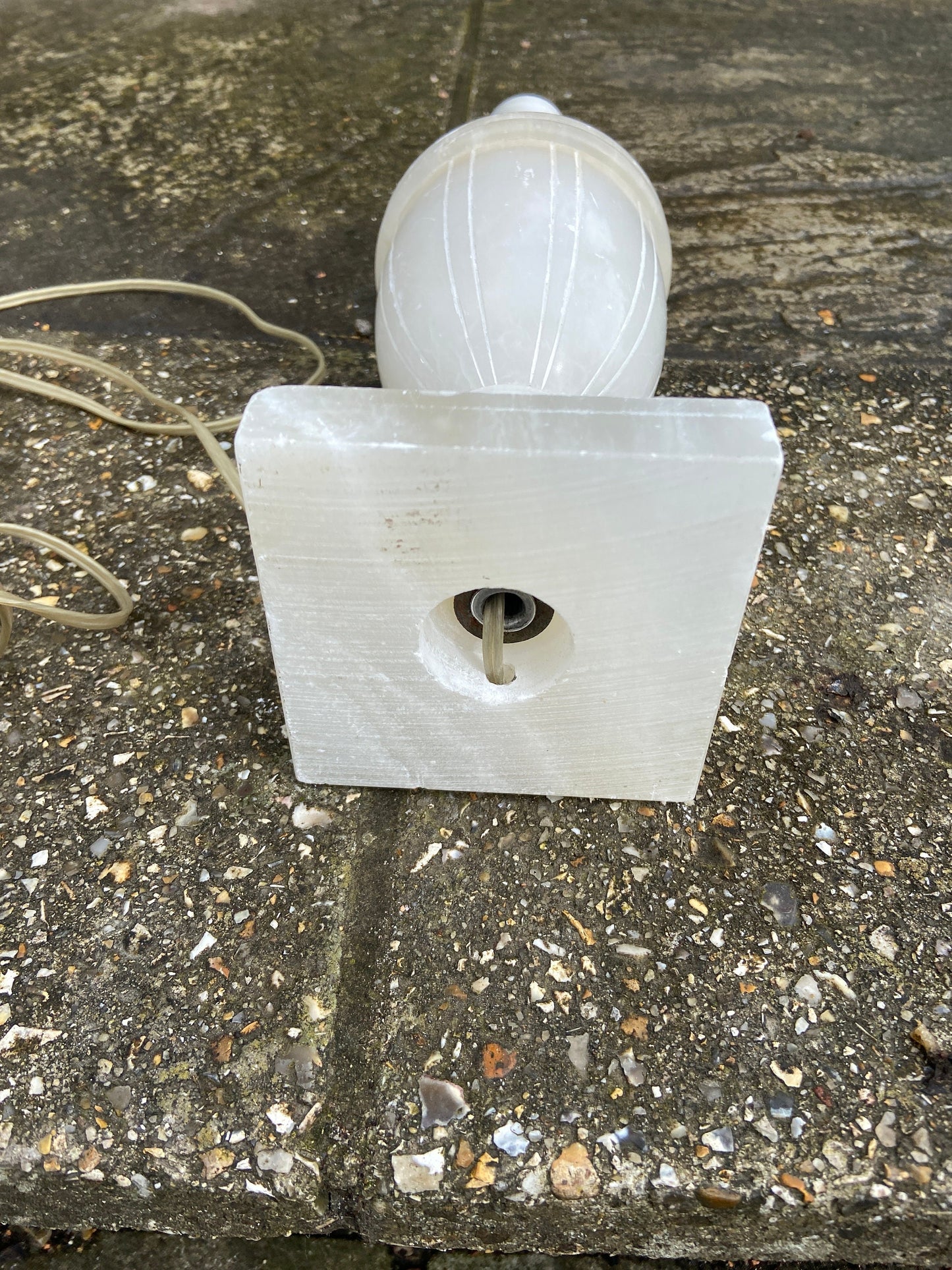 Vintage white onyx marble lamp - large size 30cm tall - working