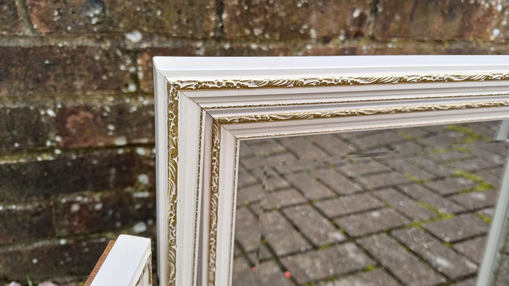 Vintage 70s Painted White Triple Dressing Table Mirror Adjustable Swing