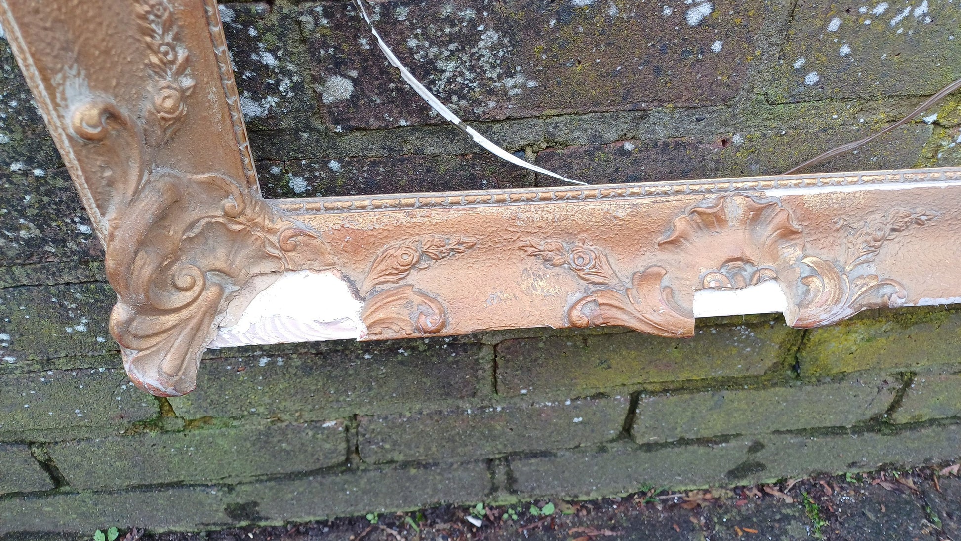 Massive Vintage Gilt Gold Picture Frame Age Worn