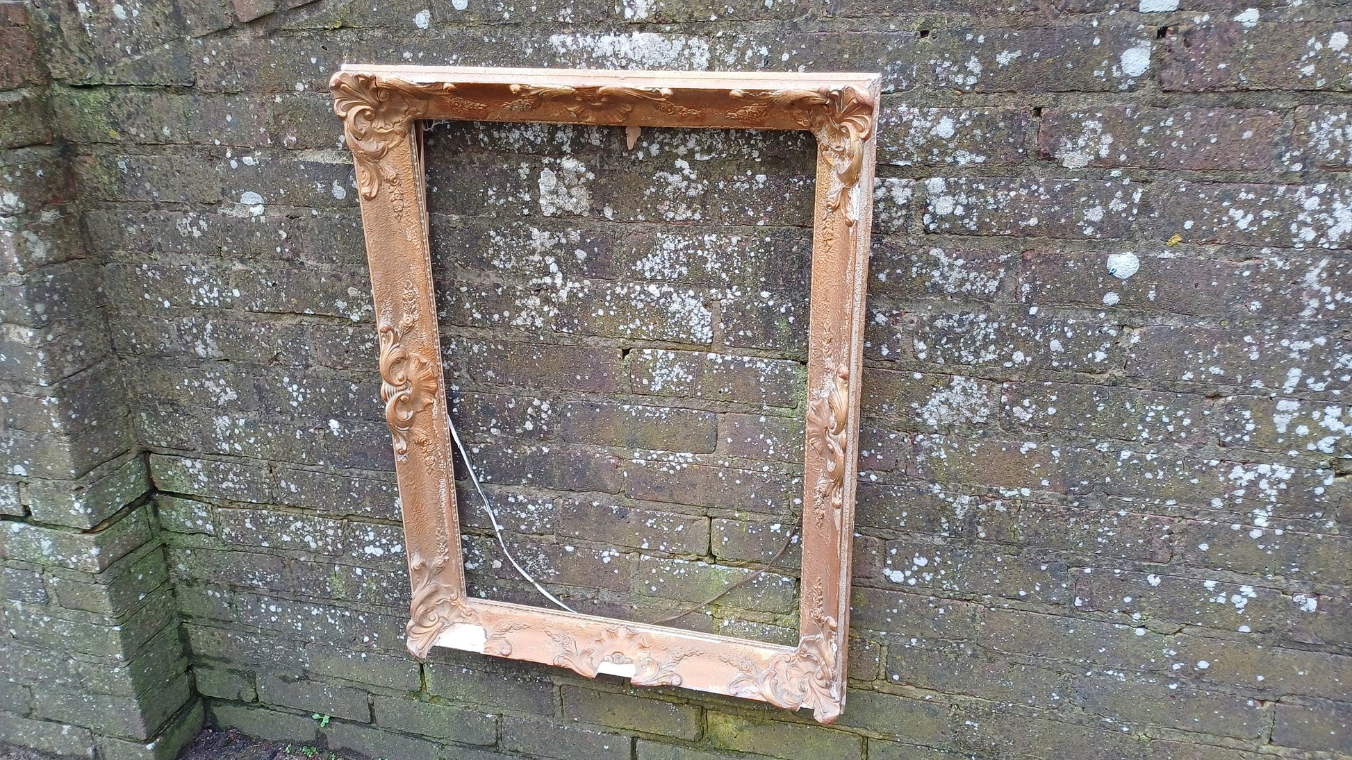 Massive Vintage Gilt Gold Picture Frame Age Worn