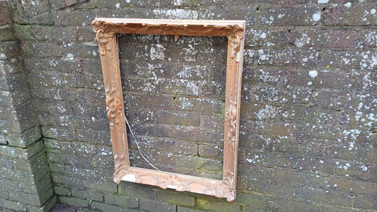 Massive Vintage Gilt Gold Picture Frame Age Worn