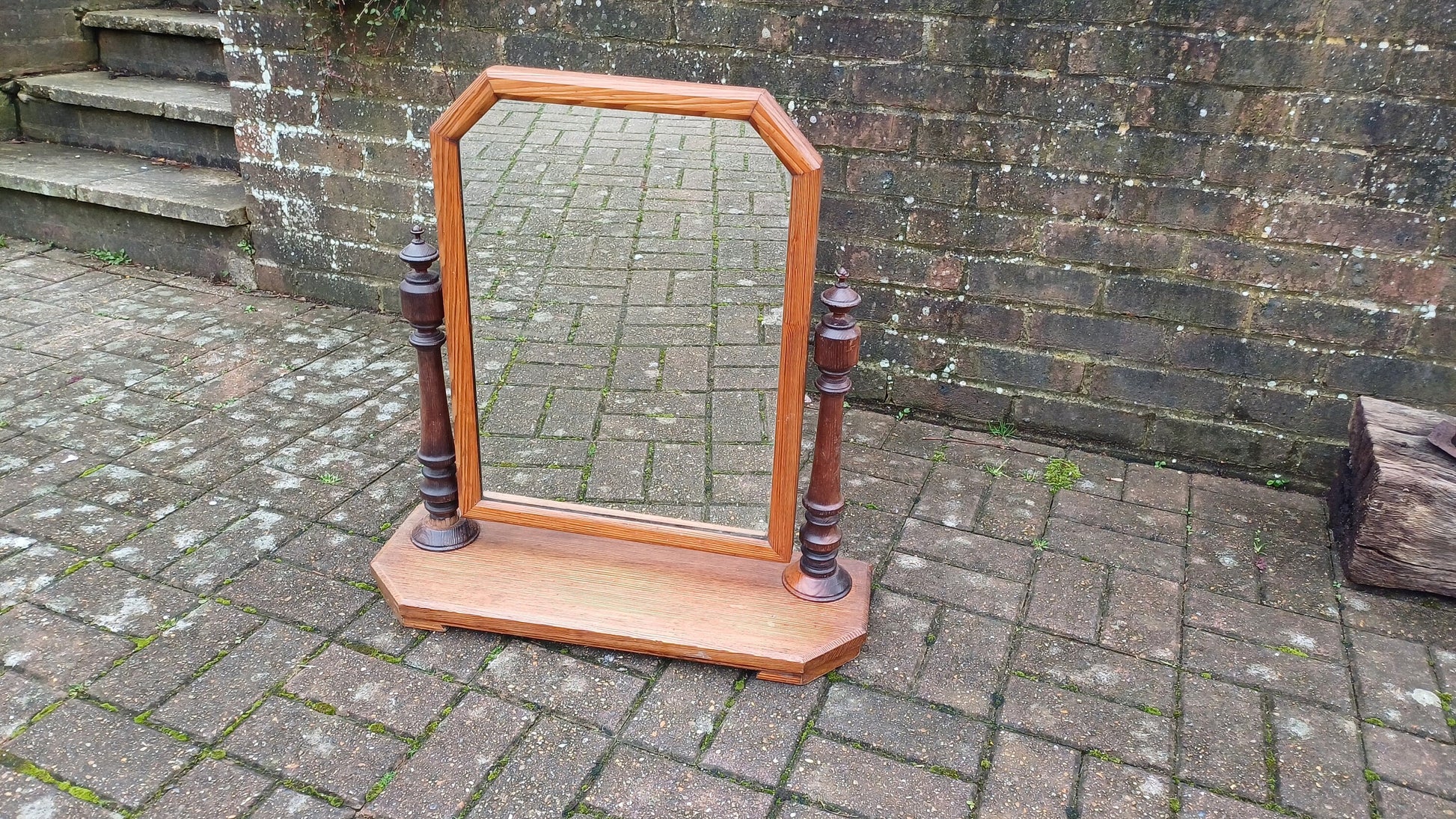 Vintage Pitch Pine Swing Dressing Table Mirror