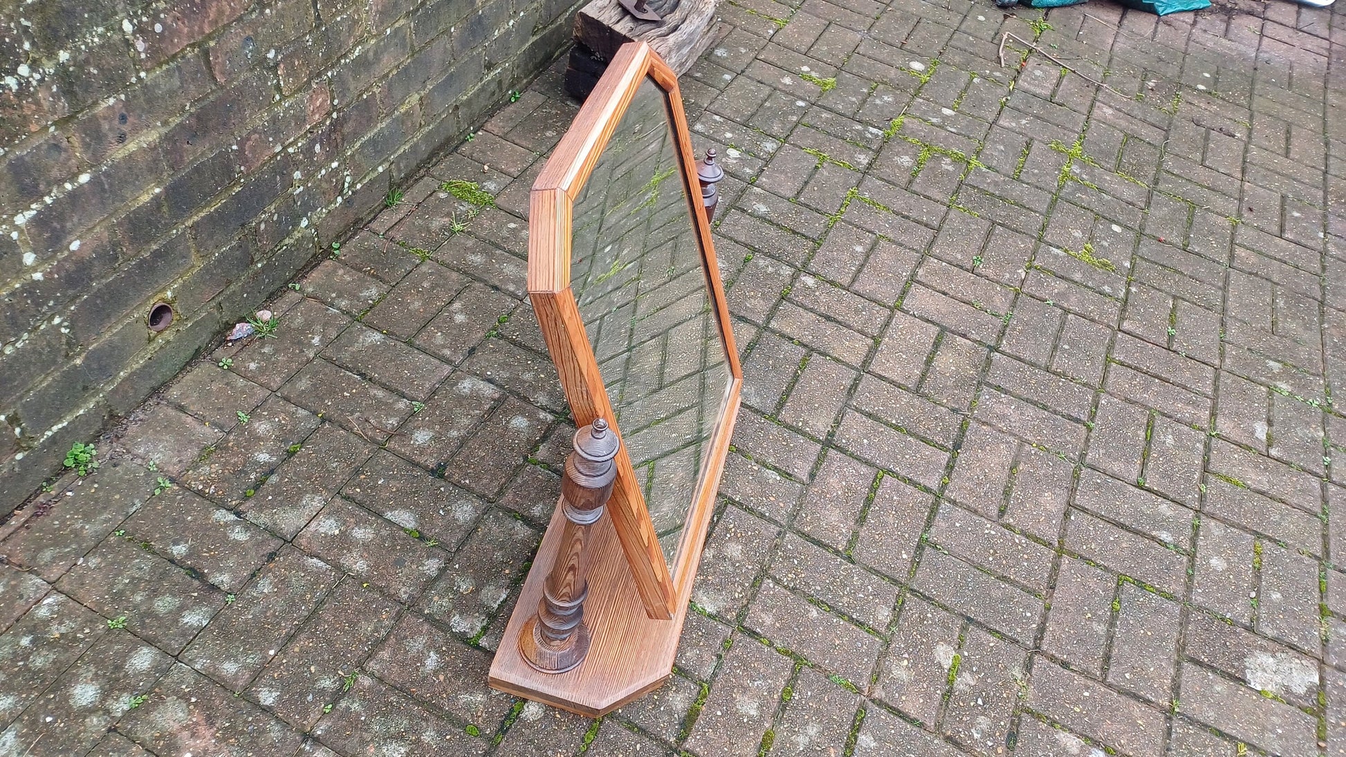 Vintage Pitch Pine Swing Dressing Table Mirror