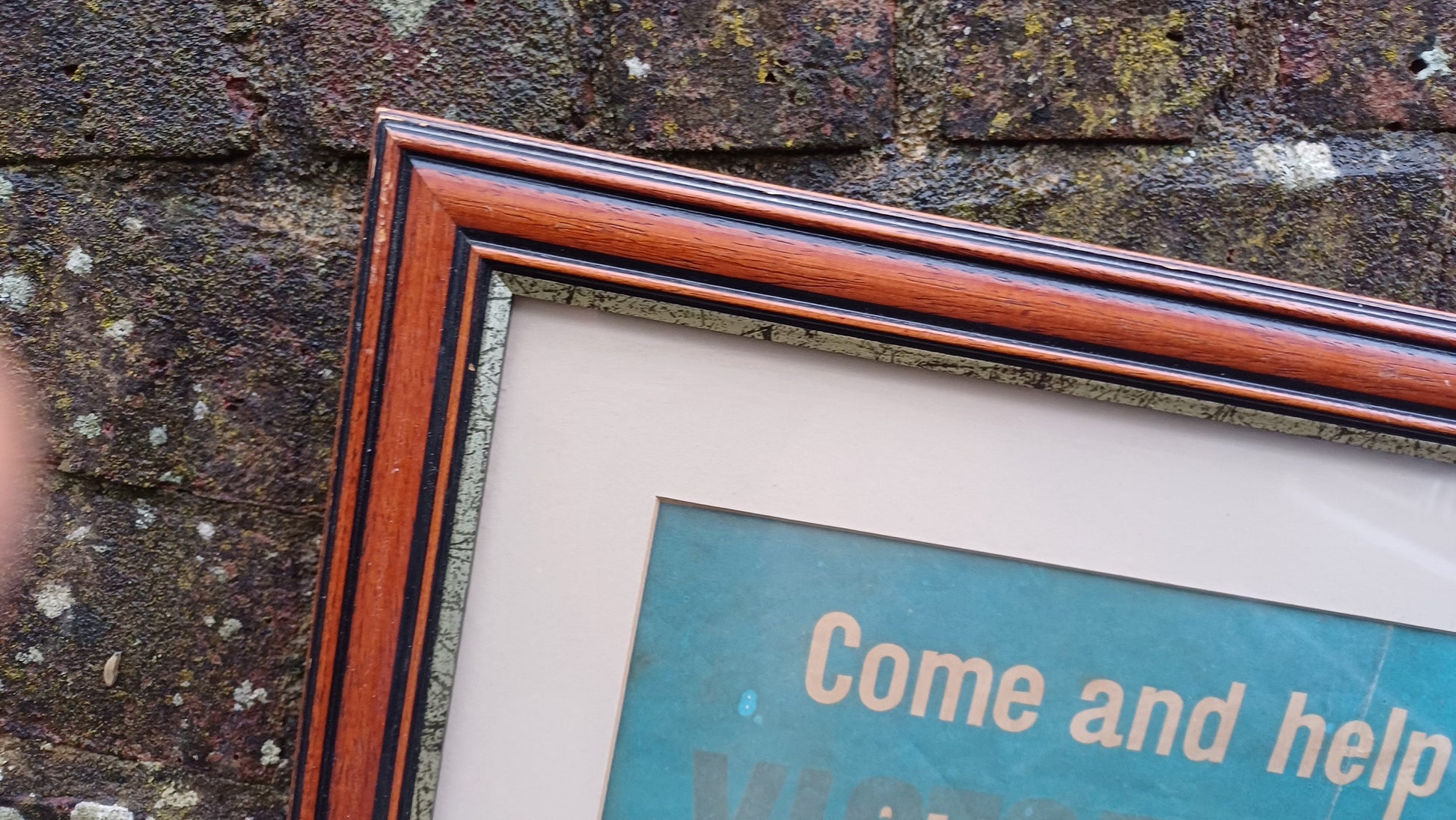 Genuine Vintage WW2 Poster in Modern Frame Presentation 'Come and help with the Victory Harvest'