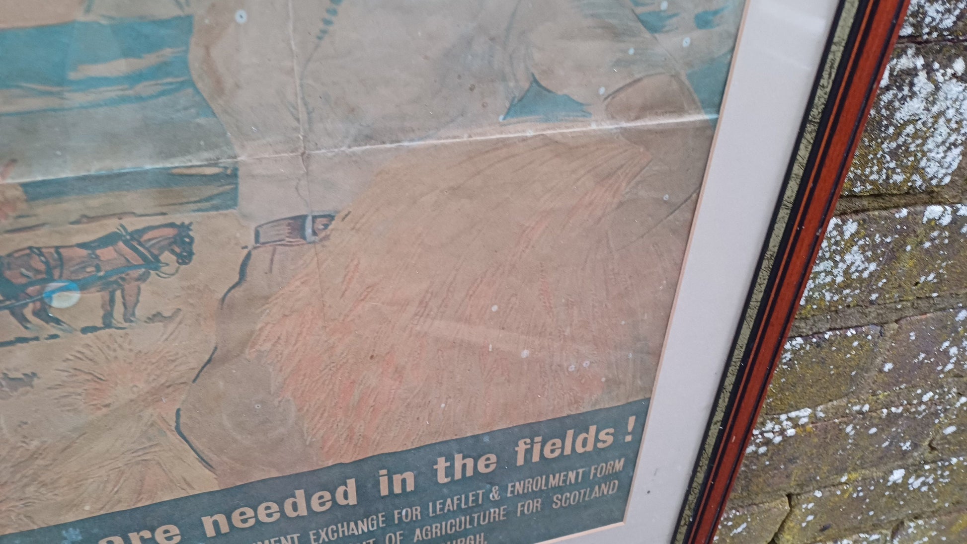 Genuine Vintage WW2 Poster in Modern Frame Presentation 'Come and help with the Victory Harvest'