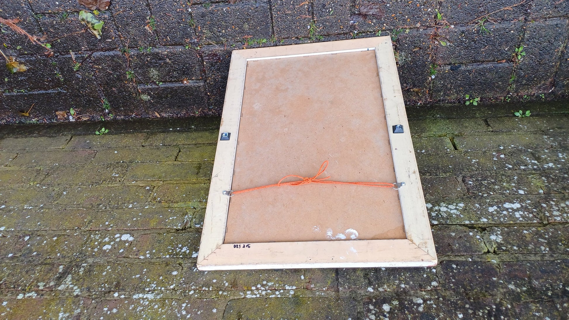 Large Pretty Vintage 80’s Painted Gold and Cream Rectangular Wall Mirror.