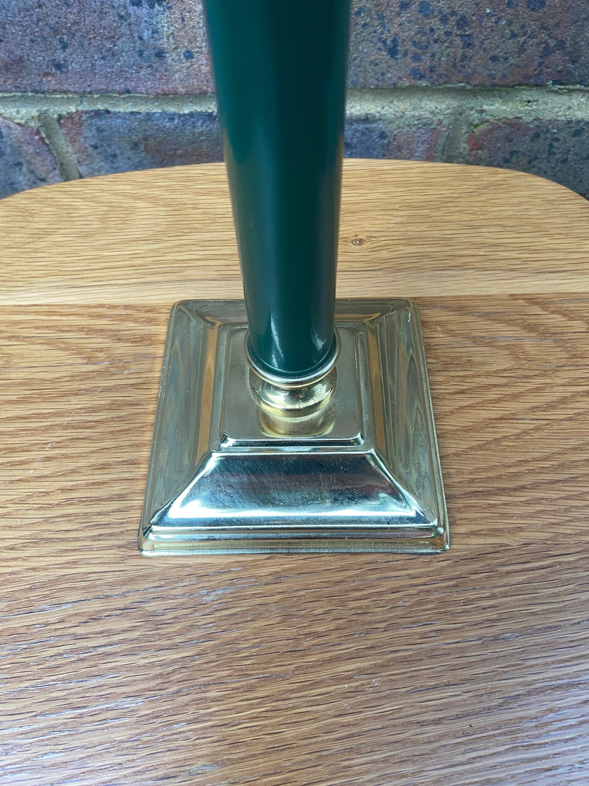 BHS vintage Green and Gold Table Lamp - metal and plastic - working order