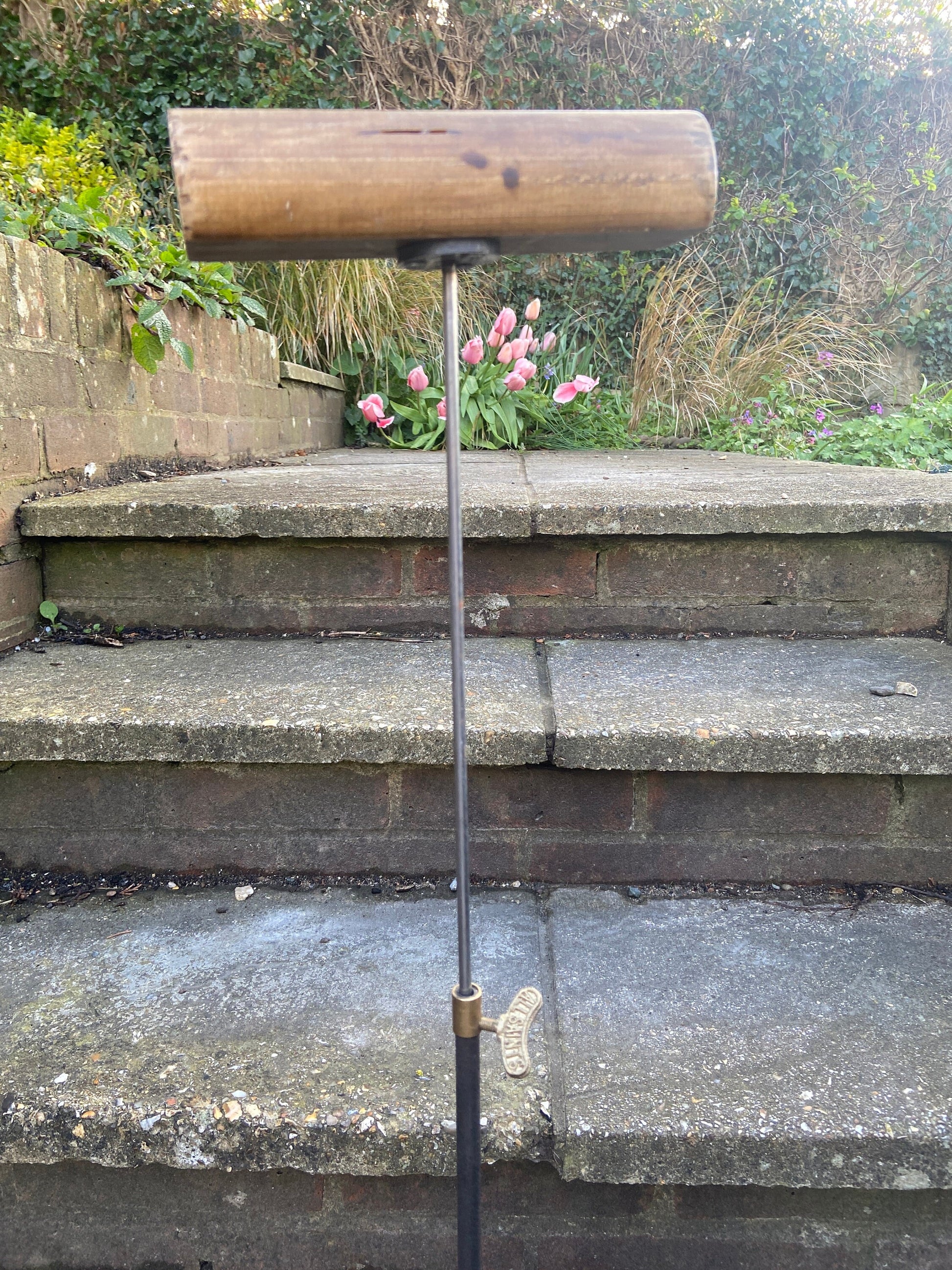 Antique style wood and metal hat stand, hat holder, jewellery stand, necklace holder - adjustable height