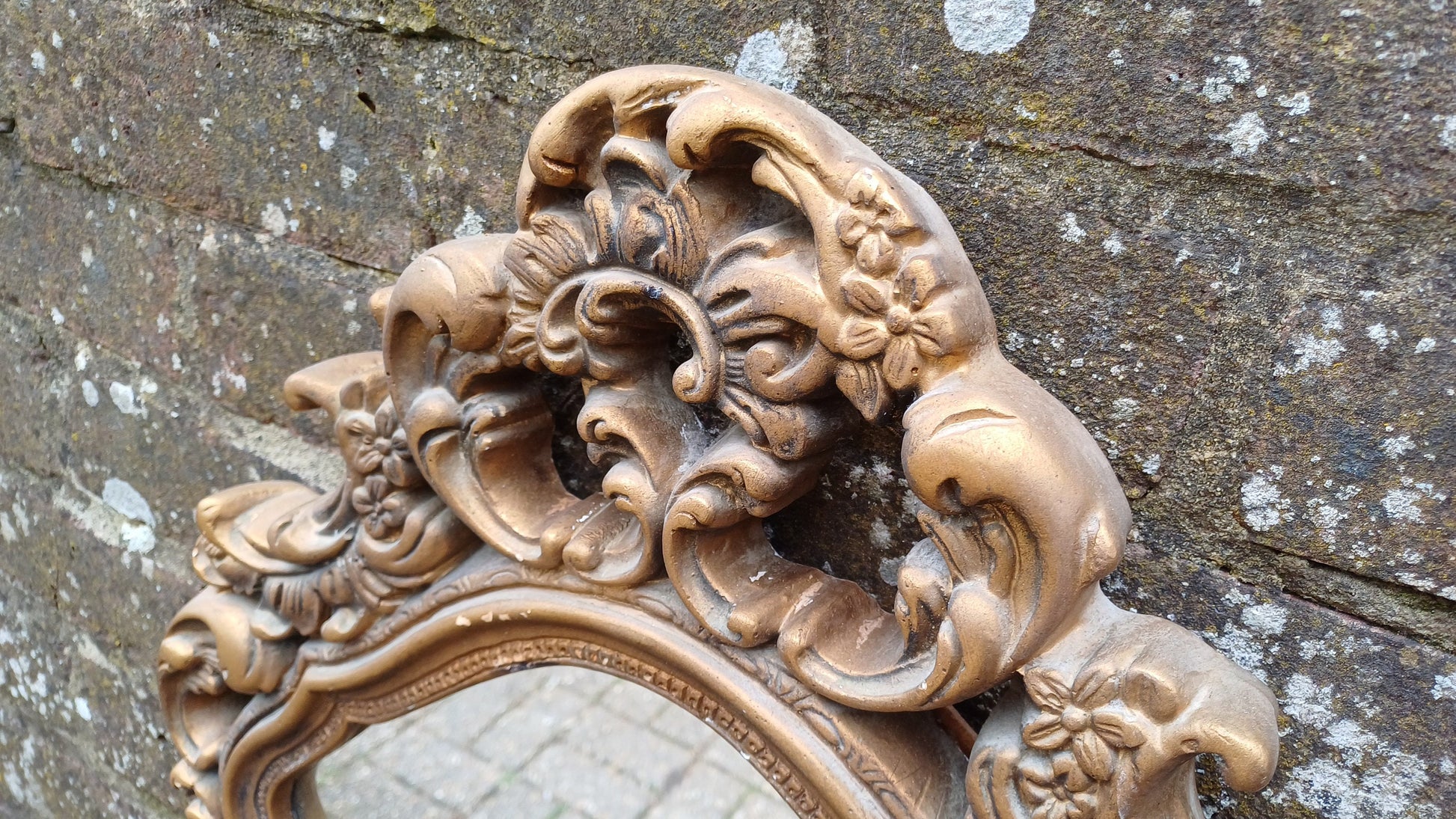Large Vintage 60’s Plaster Ornate Gold Gilt Decorative Wall Mirror.
