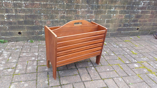 Very Large Vintage Retro Teak 60s Magazine Rack General Storage
