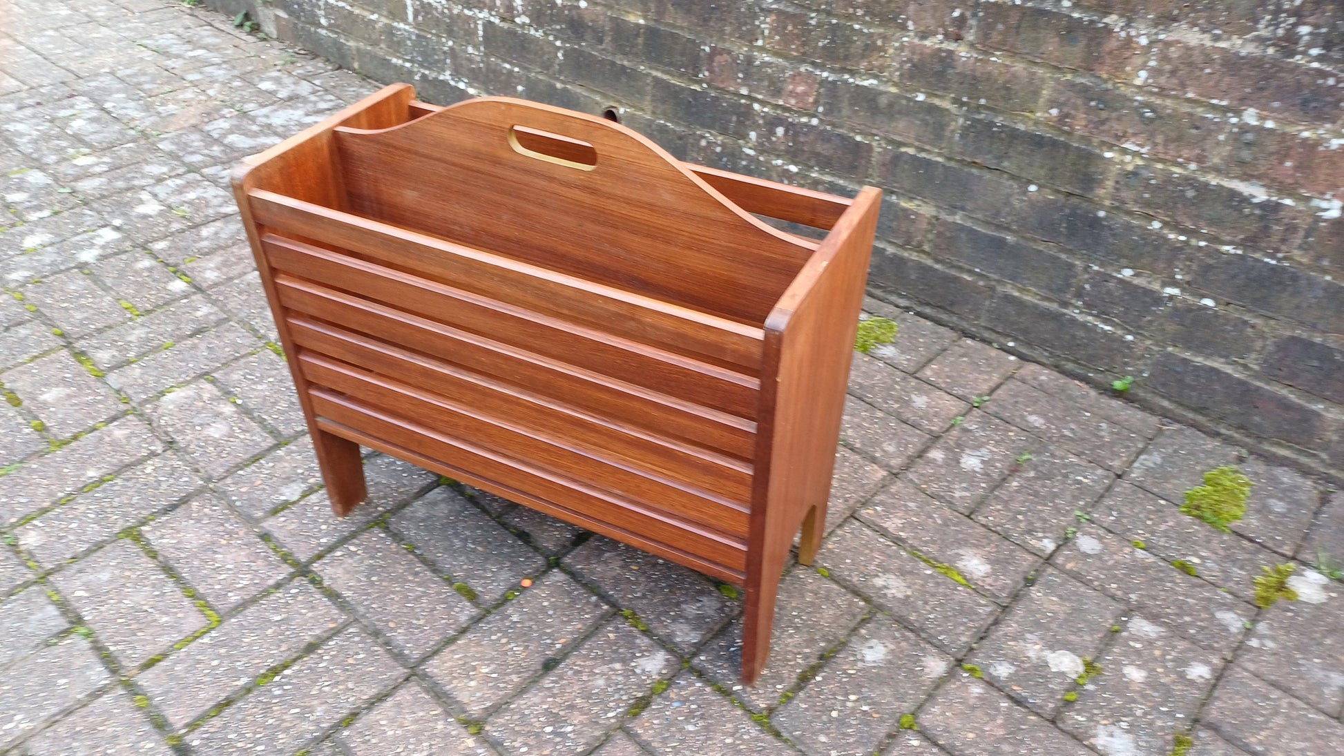 Very Large Vintage Retro Teak 60s Magazine Rack General Storage