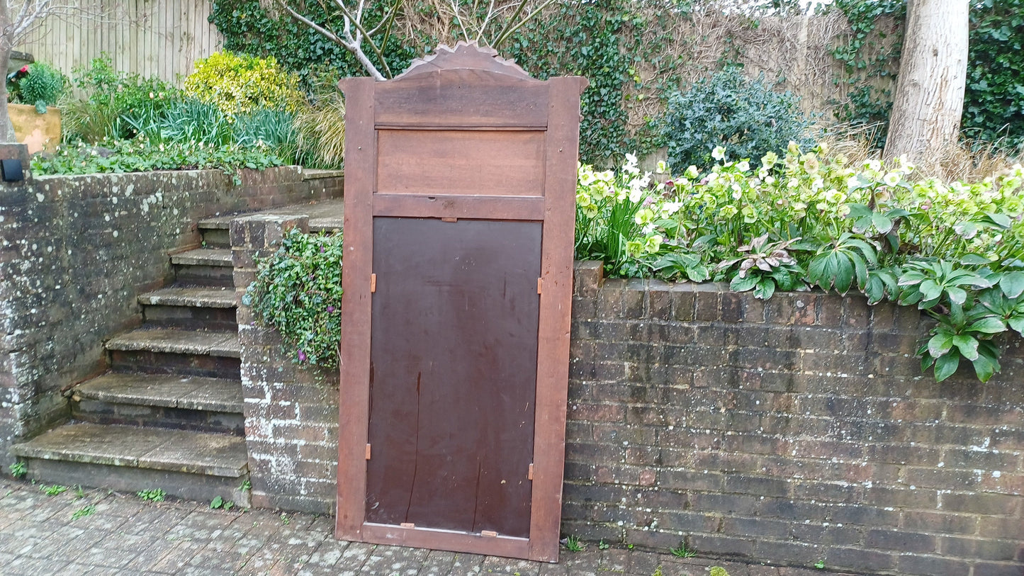 Huge Decorative Solid Oak French Wall Mirror Bevelled Glass 6 ft