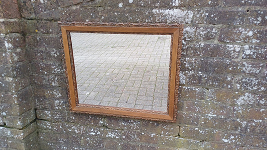 Wonderful Vintage Mixed Wood and Gesso Moulded Decorative Wall Mirror
