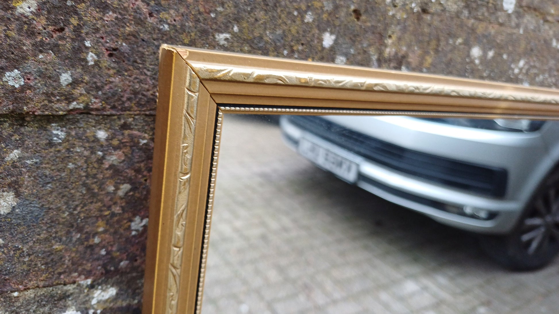Good Sized Vintage 70s Retro Gilt Gold Wall Mirror.