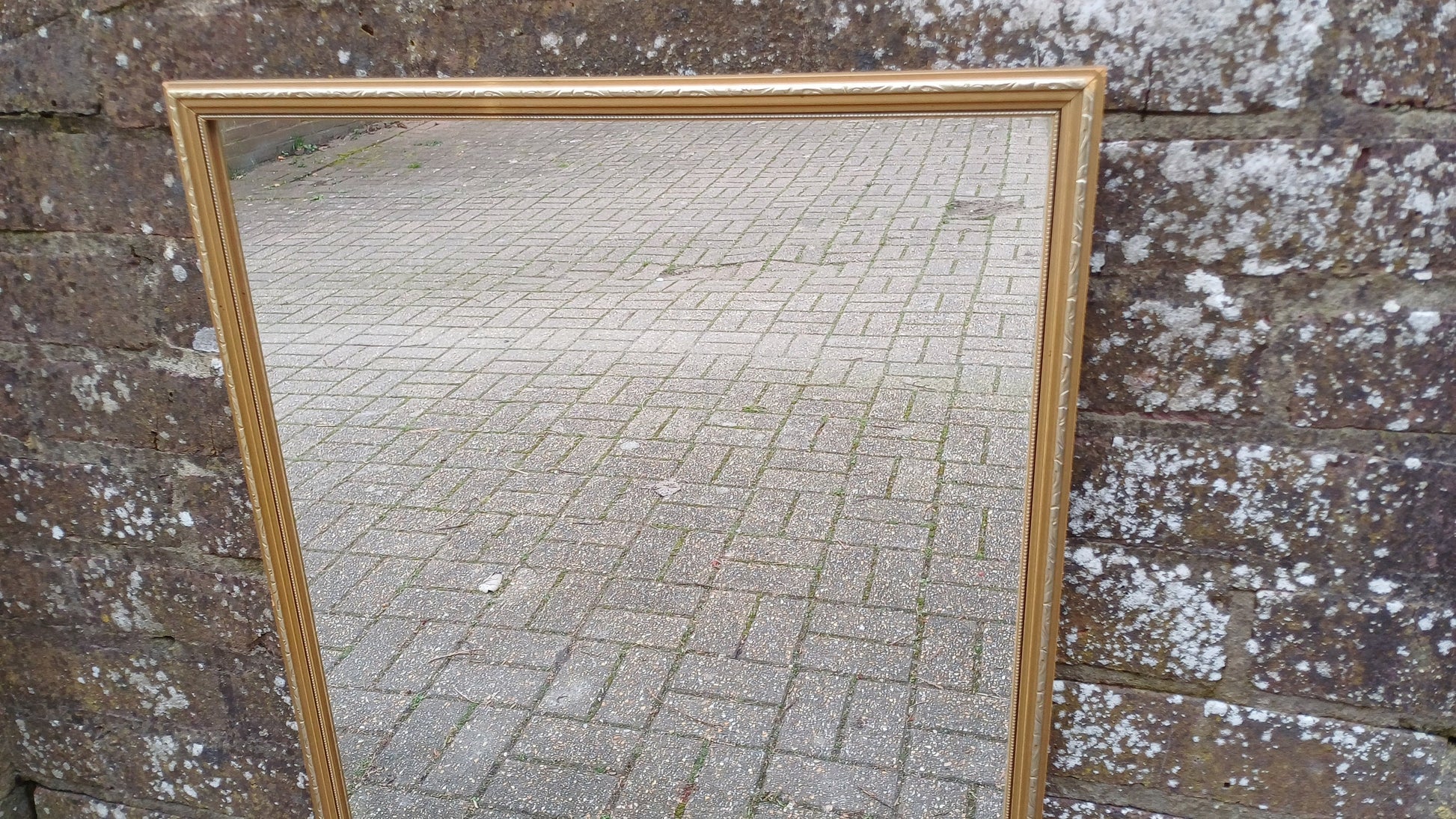 Good Sized Vintage 70s Retro Gilt Gold Wall Mirror.