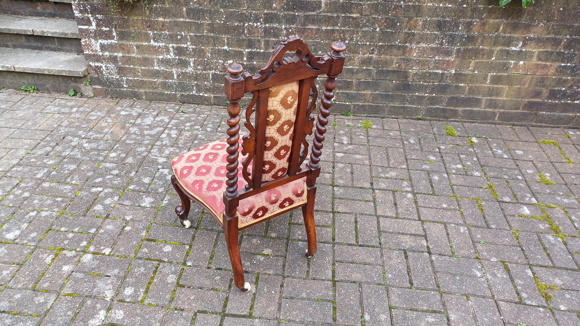 Exquisite Mahogany Upholstered Occasional Chair Superb Carved Features