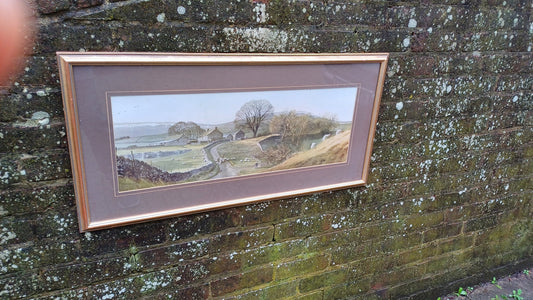 Huge Charming 80s Print Evenings Last Night’ Alan Ingham Classic Idyllic Landscape National Park Farming. Quintessentially English.