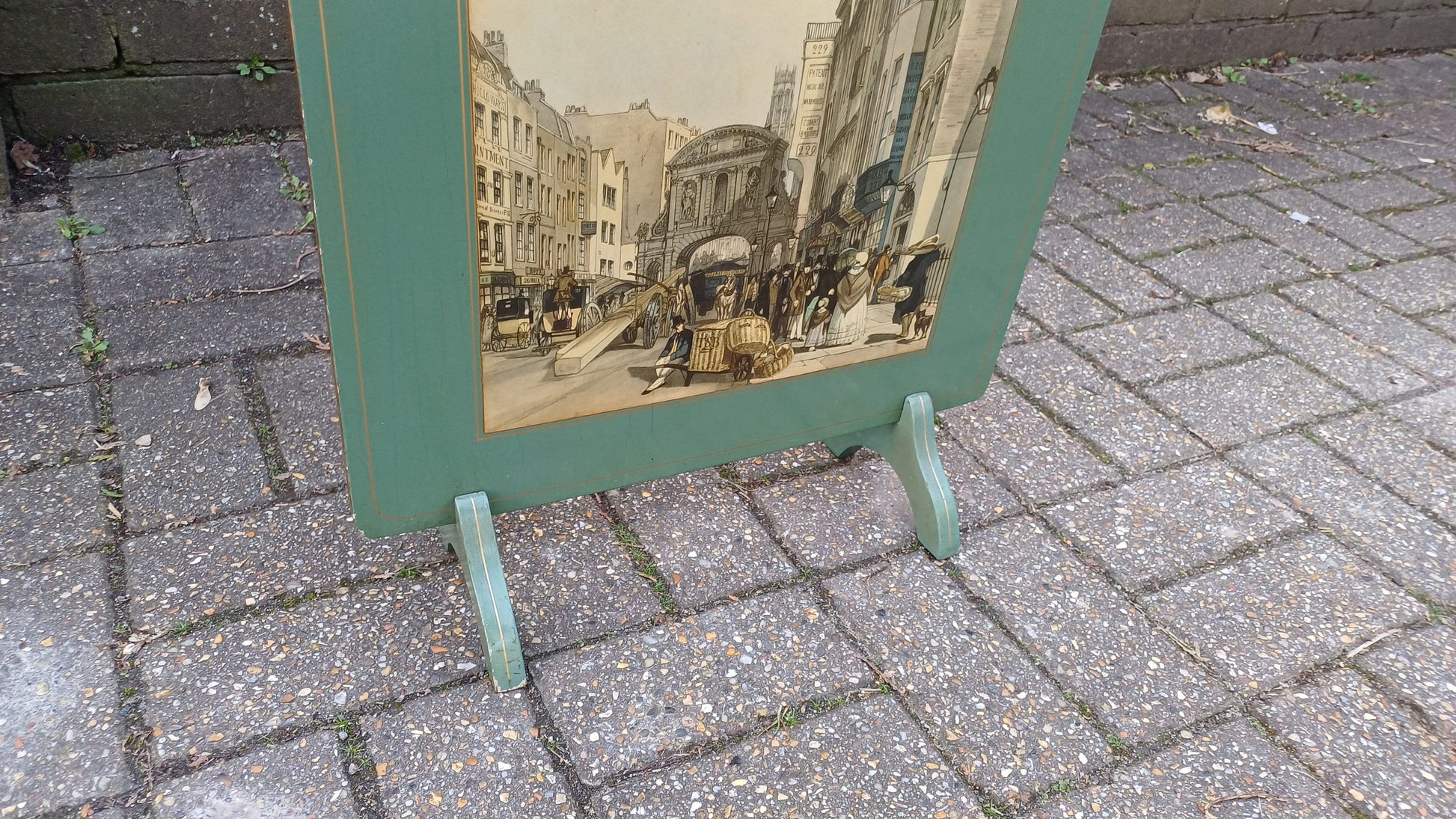 Vintage ‘Cries of London’ Tapestry Fire Screen Guard.