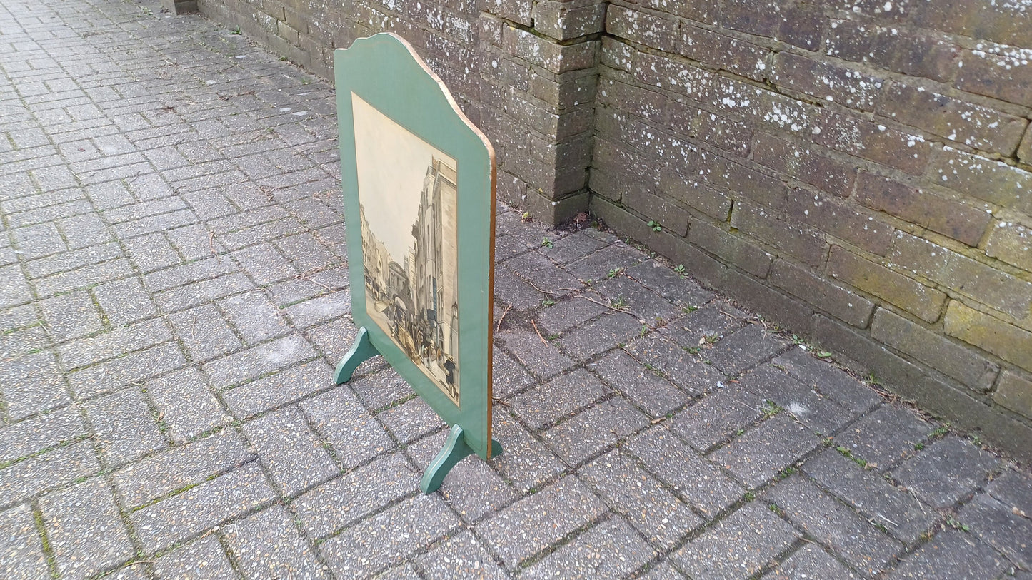 Vintage ‘Cries of London’ Tapestry Fire Screen Guard.