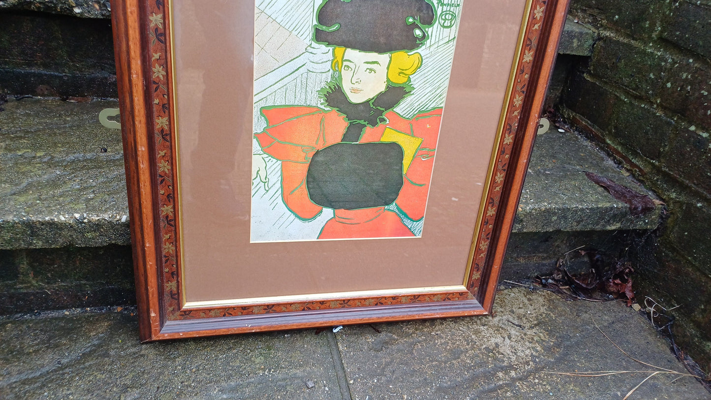Christmas Shopping by Edward Penfield c1890/1920, Art Nouveau painting for Harpers, print in outstanding wooden vintage detailed frame