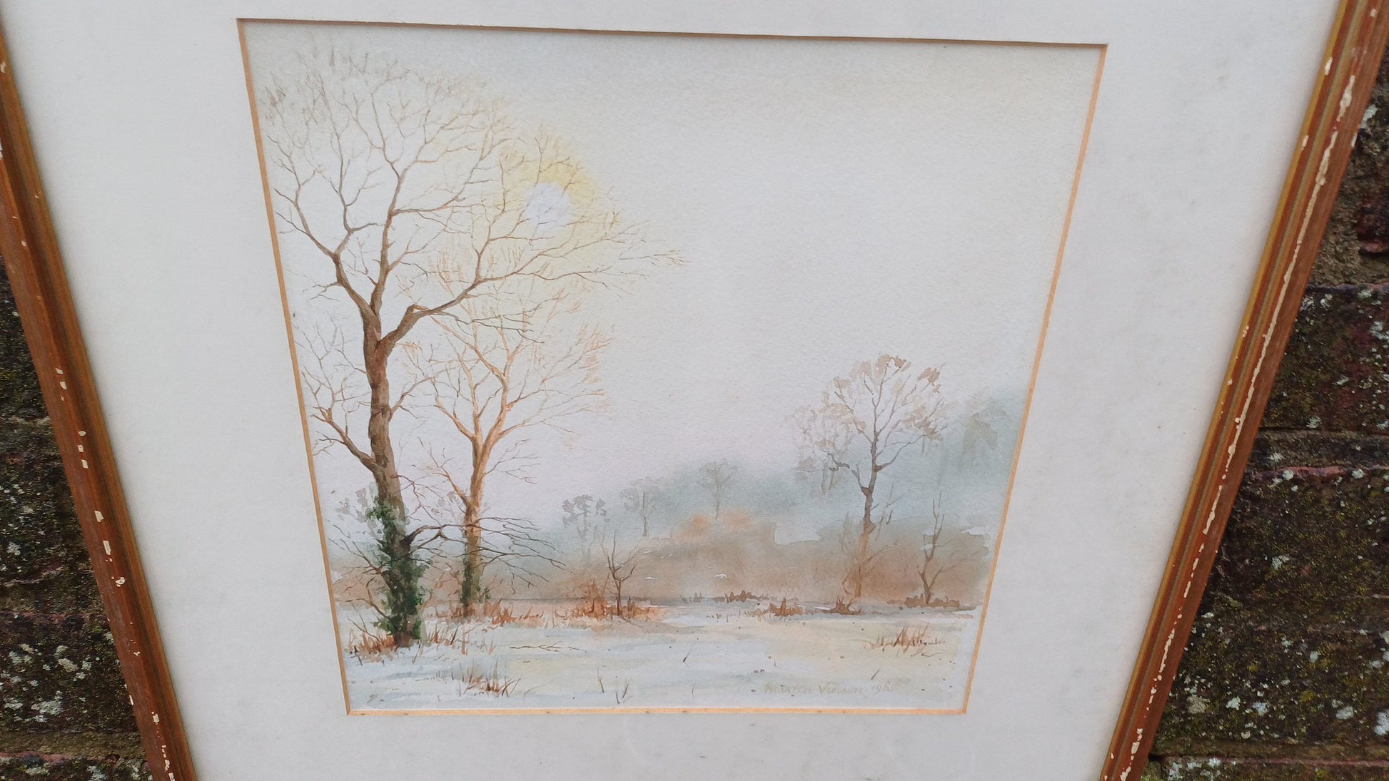 Beautifully Executed Original Watercolour of a Winter Snow Vista by Martin Vinson 1985