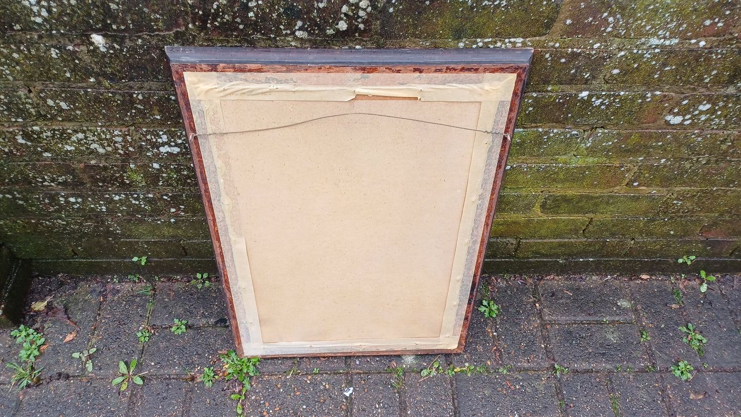 Vintage Military Print 50th (Queens Own) Regiment 1850. Glazed Oak Frame. E Walker Lithograph.