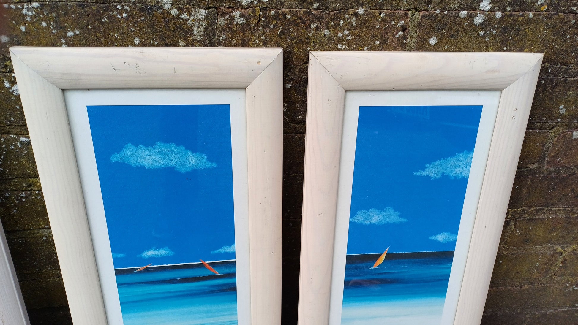 4 Sea Nautical Prints Sailing Seals 2 Pairs Wooden Frames. Paul Brent.