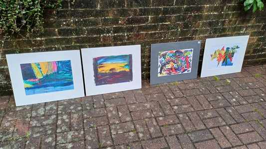 Signed Prints by Dorothea Huntrods x 4 - Kew, Riding into Tuscany, Hampton Court - Giclee prints, mounted ready to frame