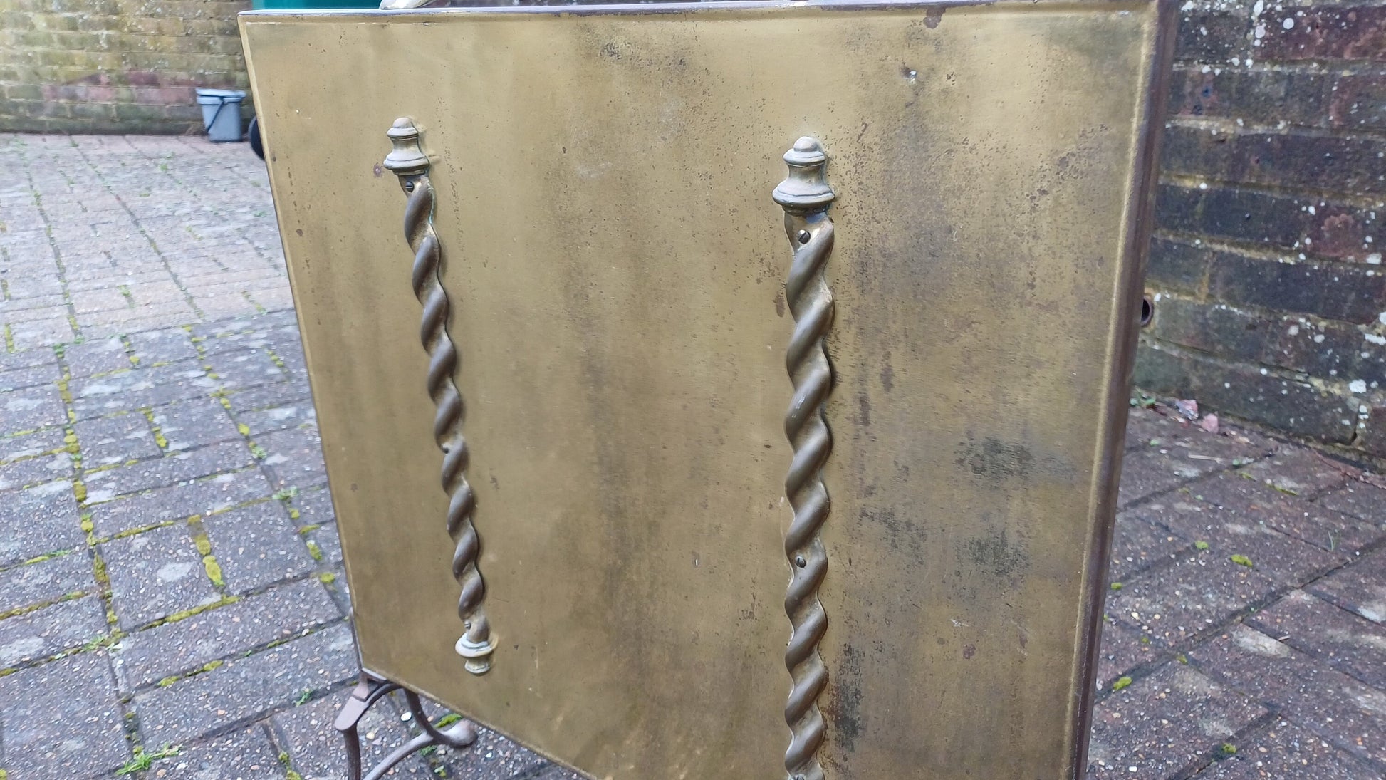 Vintage Brass Fire Screen Guard Fire Guard