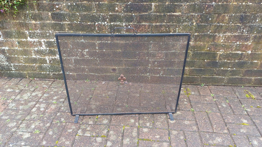 Vintage Metal 70s Fire Screen Guard Gauze Fireplace.
