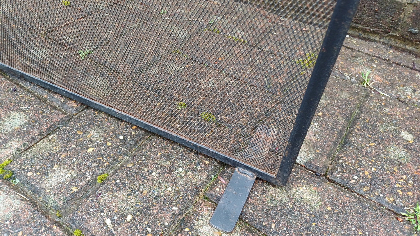 Vintage Metal 70s Fire Screen Guard Gauze Fireplace.