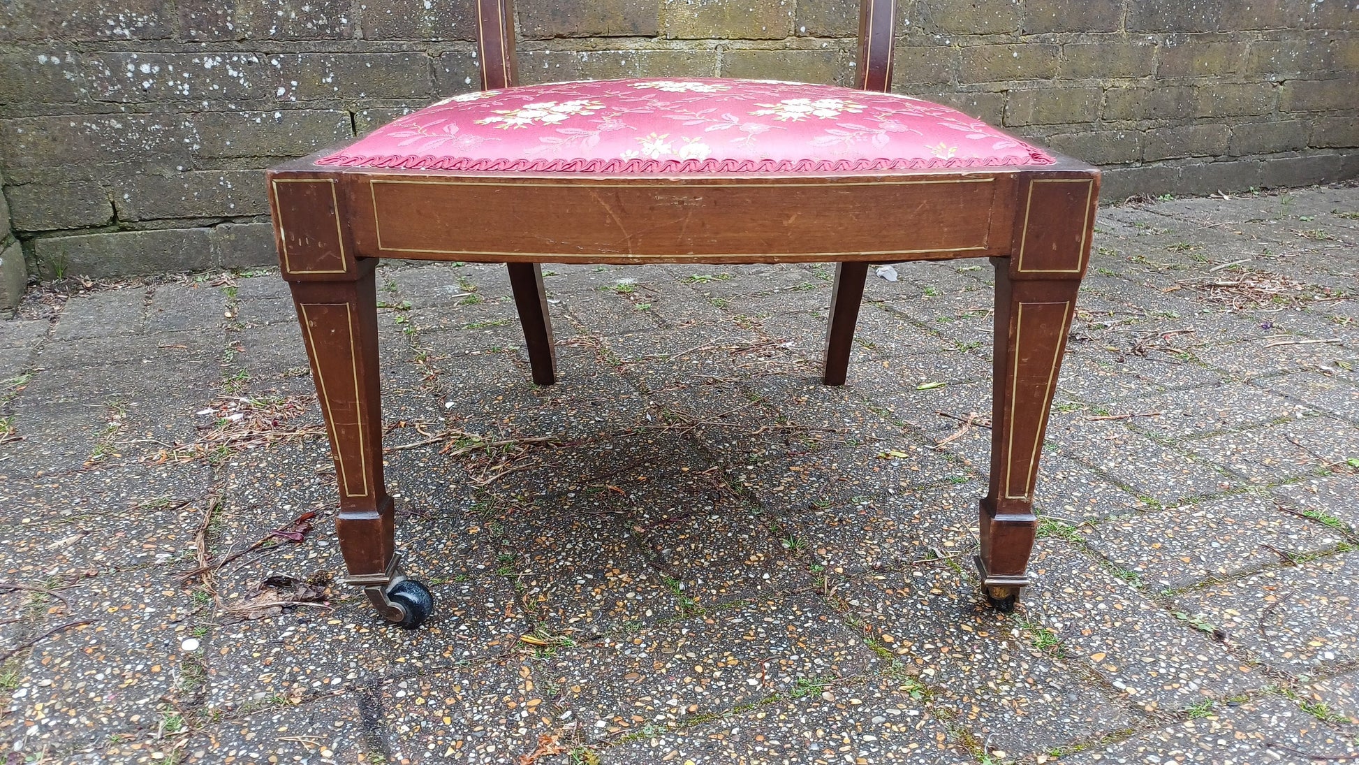 Vintage Inlaid Upholstered Occasional Bedroom Chair VGC