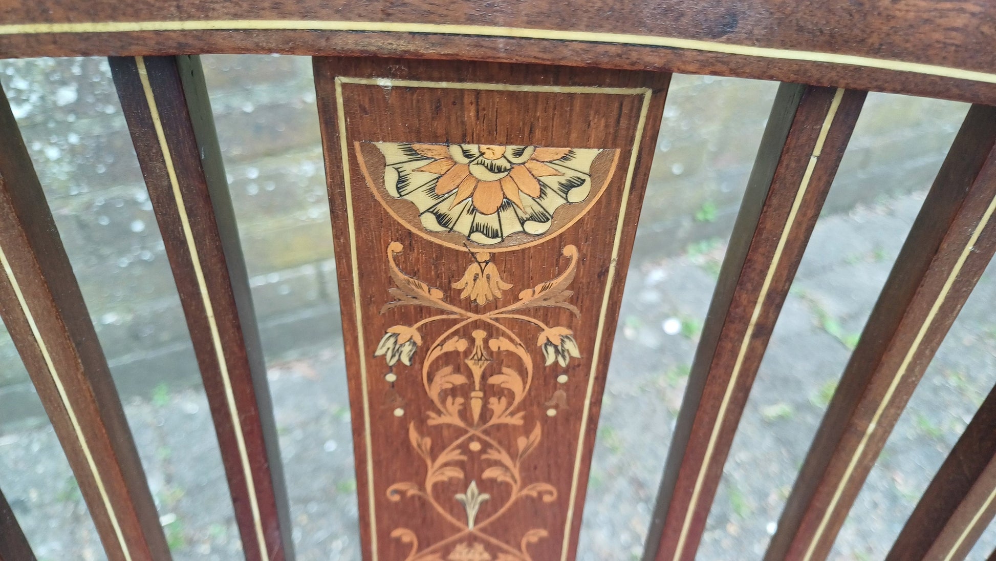 Vintage Inlaid Upholstered Occasional Bedroom Chair VGC