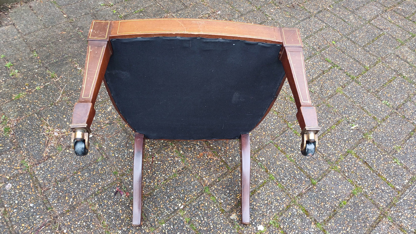 Vintage Inlaid Upholstered Occasional Bedroom Chair VGC