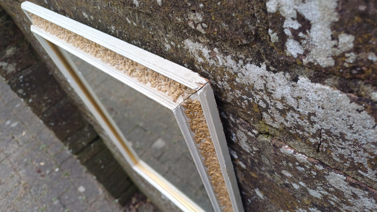 Vintage Painted Early 20th Century Wall Mirror with Gold Decoration.