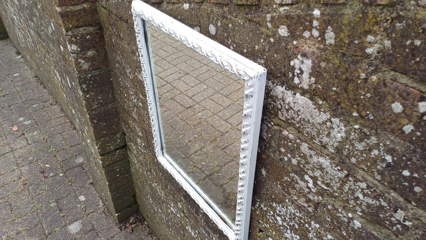 Vintage Painted Ornate 60s 70s Wall Mirror Farrow and Ball Gold Highlights