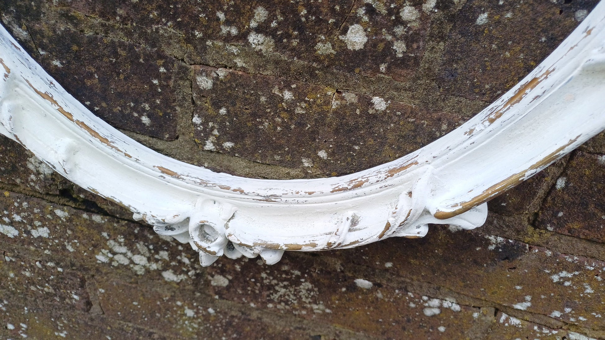 Vintage Painted Ornate Chunky 60s 70s Picture Display Frame Farrow and Ball Gold Highlights