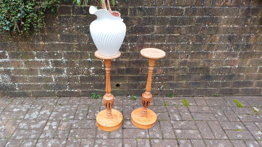 Pair Vintage Wooden Edwardian Upcycled Plant Holders. Upcycled from an Edwardian Sideboard
