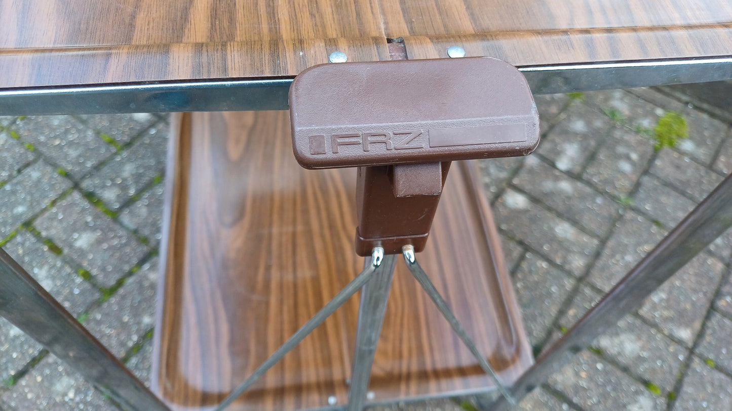 Unusual Folding 80’s Retro Trolley Melamine Surface Chrome with Castors.