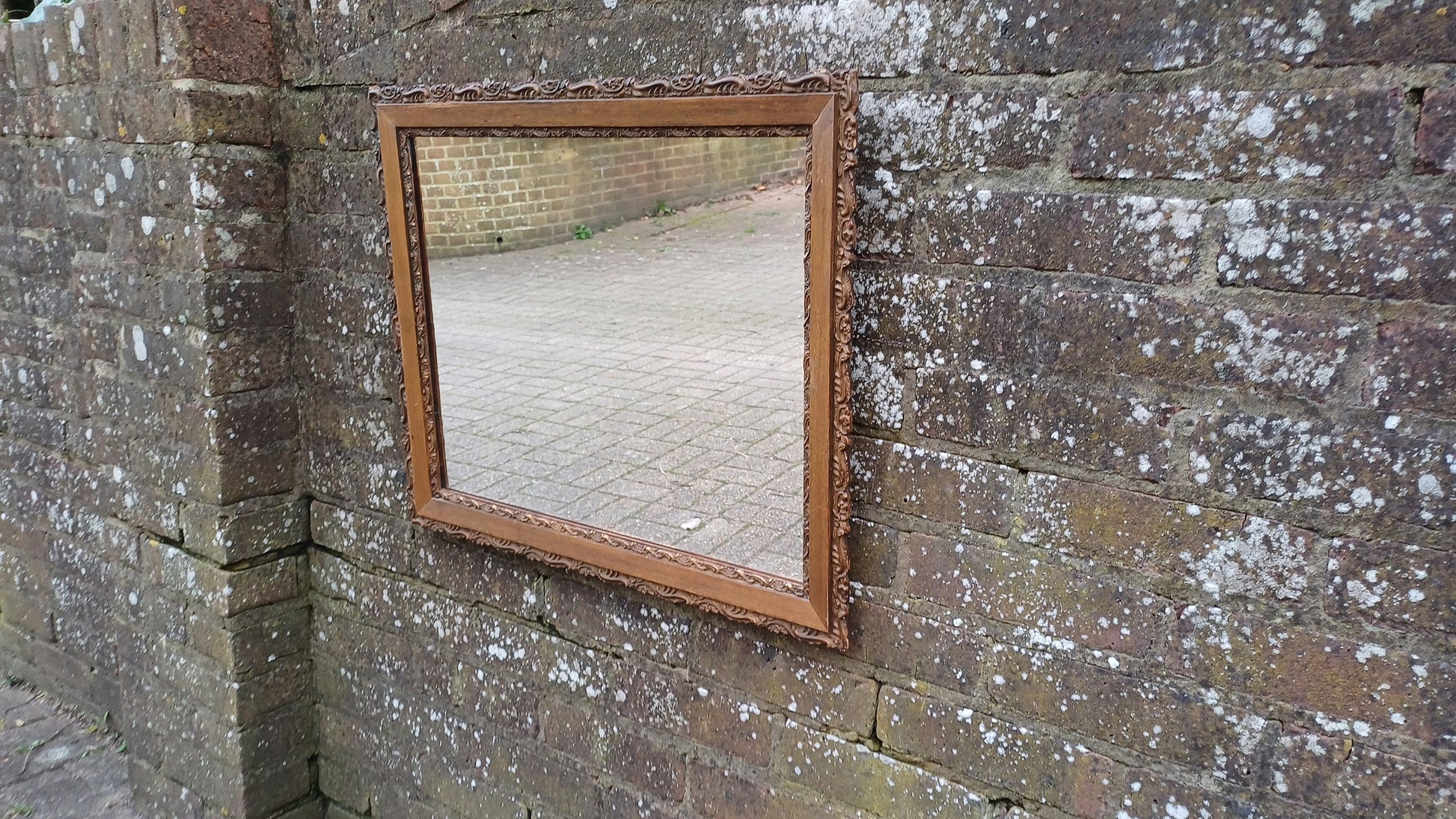 Wonderful Vintage Mixed Wood and Gesso Moulded Decorative Wall Mirror