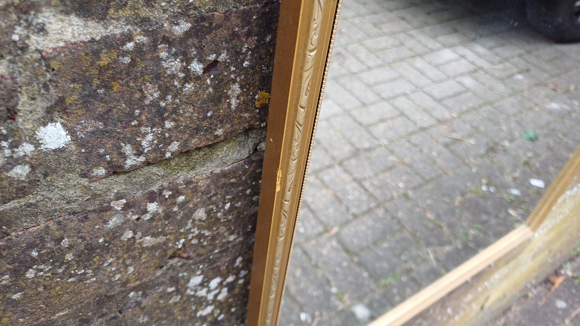 Good Sized Vintage 70s Retro Gilt Gold Wall Mirror.