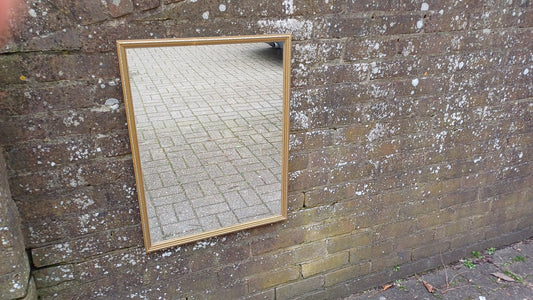Good Sized Vintage 70s Retro Gilt Gold Wall Mirror.