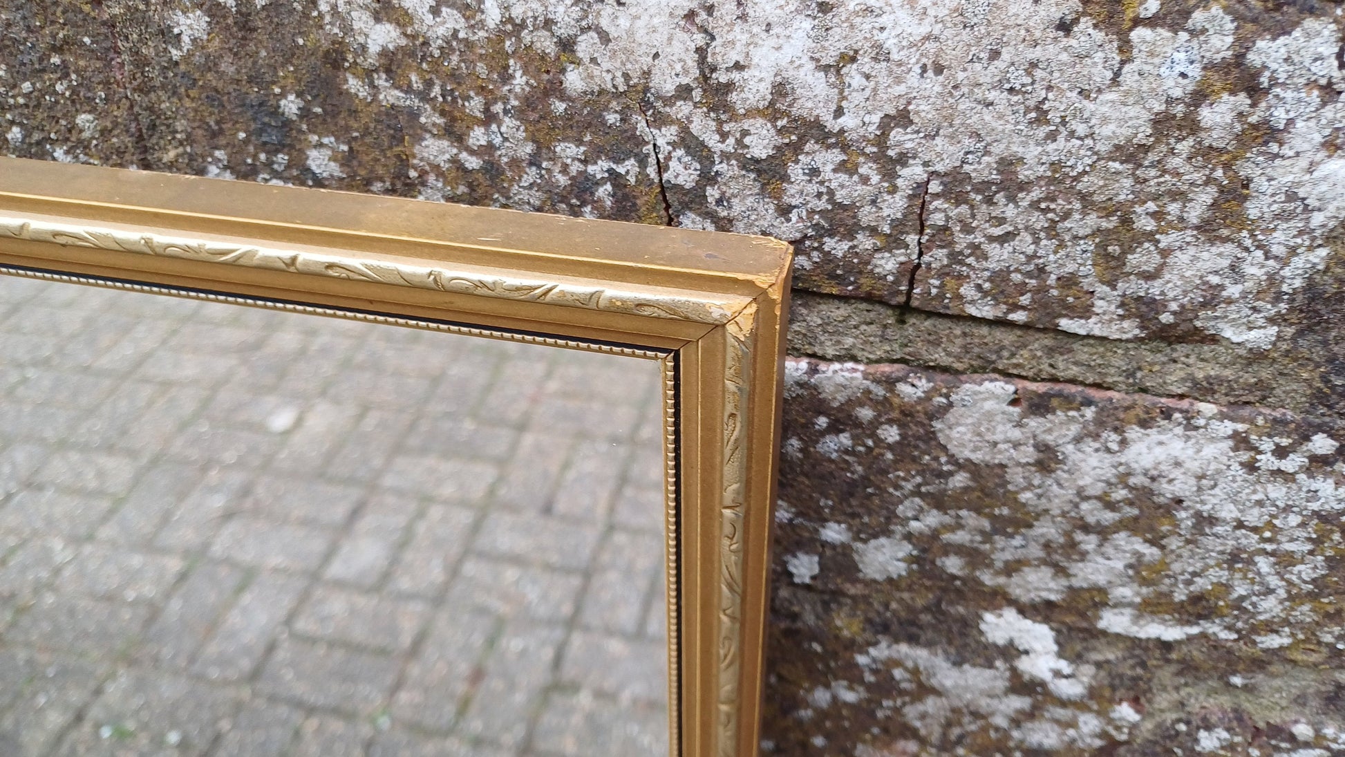 Good Sized Vintage 70s Retro Gilt Gold Wall Mirror.