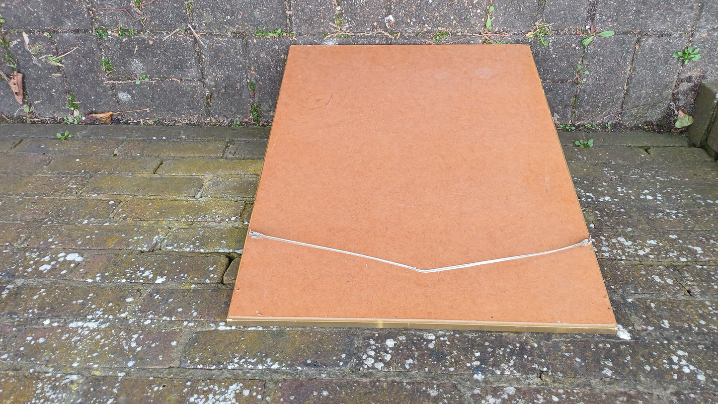 Good Sized Vintage 70s Retro Gilt Gold Wall Mirror.