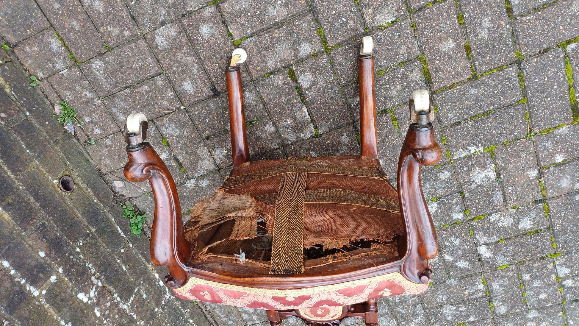 Exquisite Mahogany Upholstered Occasional Chair Superb Carved Features