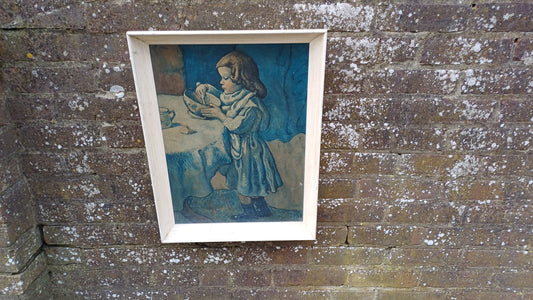 Large Picasso Print 1950’s ‘The Gourmet’ Painted White Frame 53 x 47 cm