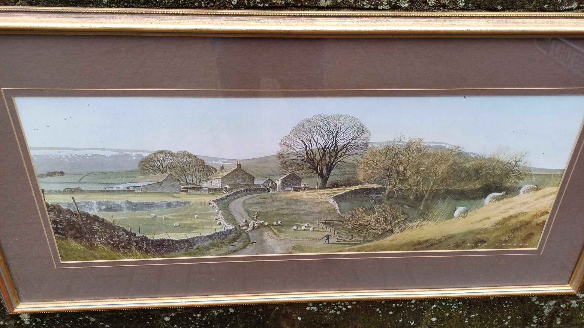 Huge Charming 80s Print Evenings Last Night’ Alan Ingham Classic Idyllic Landscape National Park Farming. Quintessentially English.