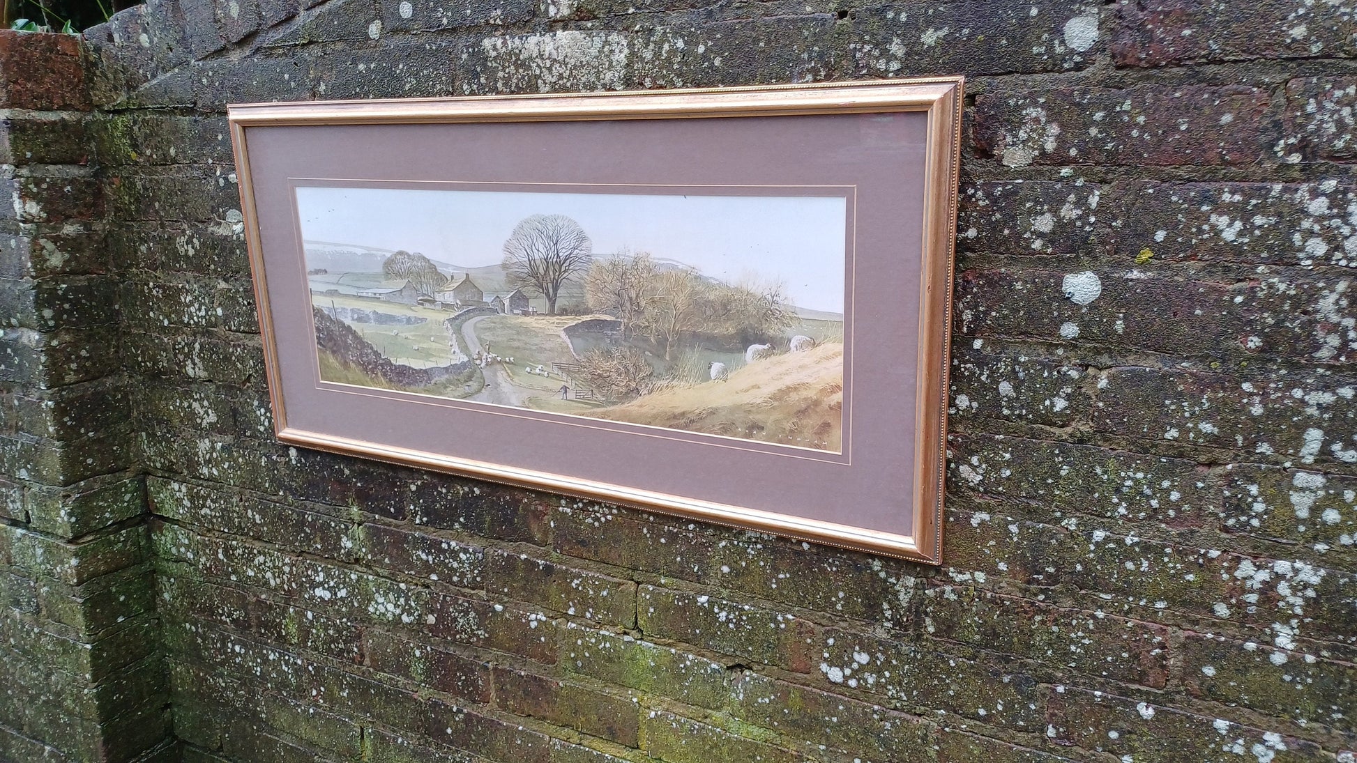Huge Charming 80s Print Evenings Last Night’ Alan Ingham Classic Idyllic Landscape National Park Farming. Quintessentially English.